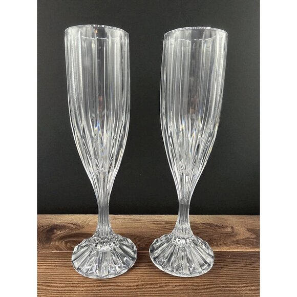 2 Vintage Mikasa Crystal Park Lane Champagne Flute 8 5/8" - Picture 1 of 7